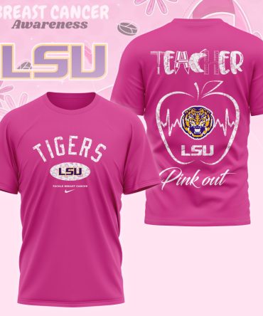 Lsu Tigers , Premium Ncaa Teacher Tackle Breast Cancer Shirt Ny