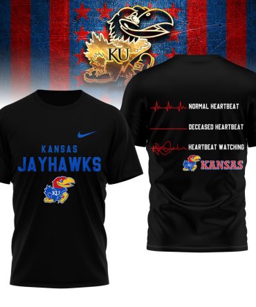 Kansas Jayhawks , Premium Ncaa Heartbeat Of True Fan 3D Shirt Hi
