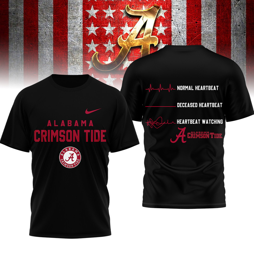 Alabama Crimson Tide , Premium Ncaa Heartbeat Of True Fan 3D Shirt Hi