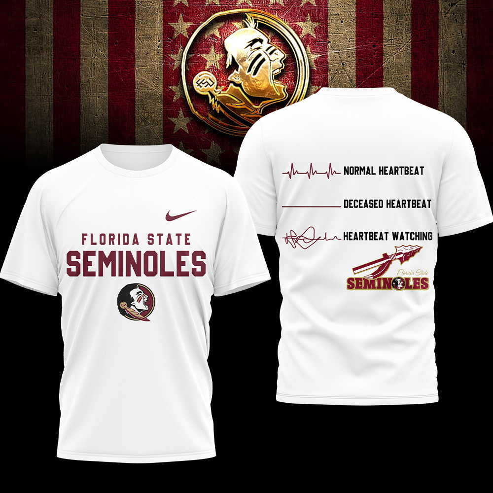 Florida State Seminoles , Premium Ncaa Heartbeat Of True Fan 3D Shirt Hi