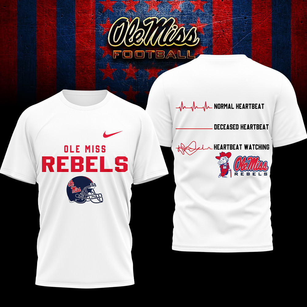 Ole Miss Rebels , Premium Ncaa Heartbeat Of True Fan 3D Shirt Hi