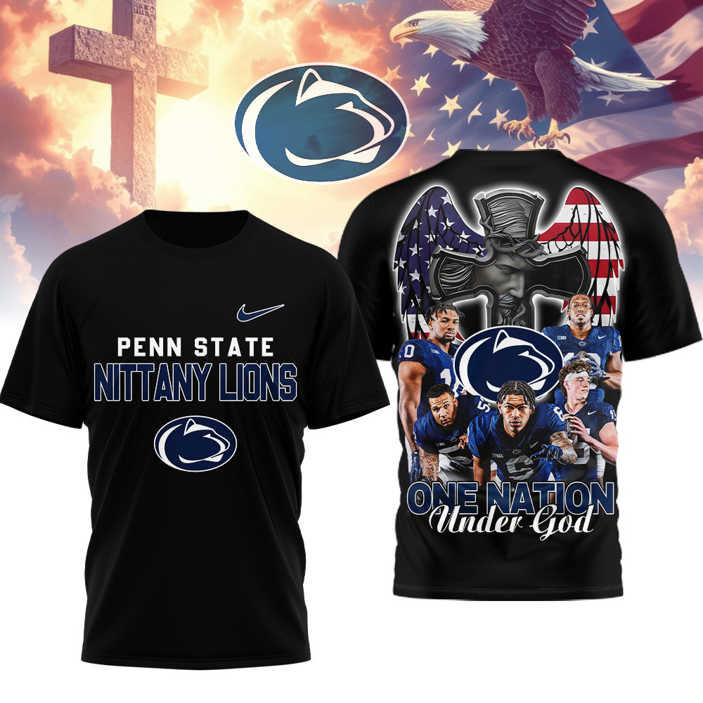 Penn State Nittany Lions , Premium Ncaa One Nation Under God 3D Shirt Hi