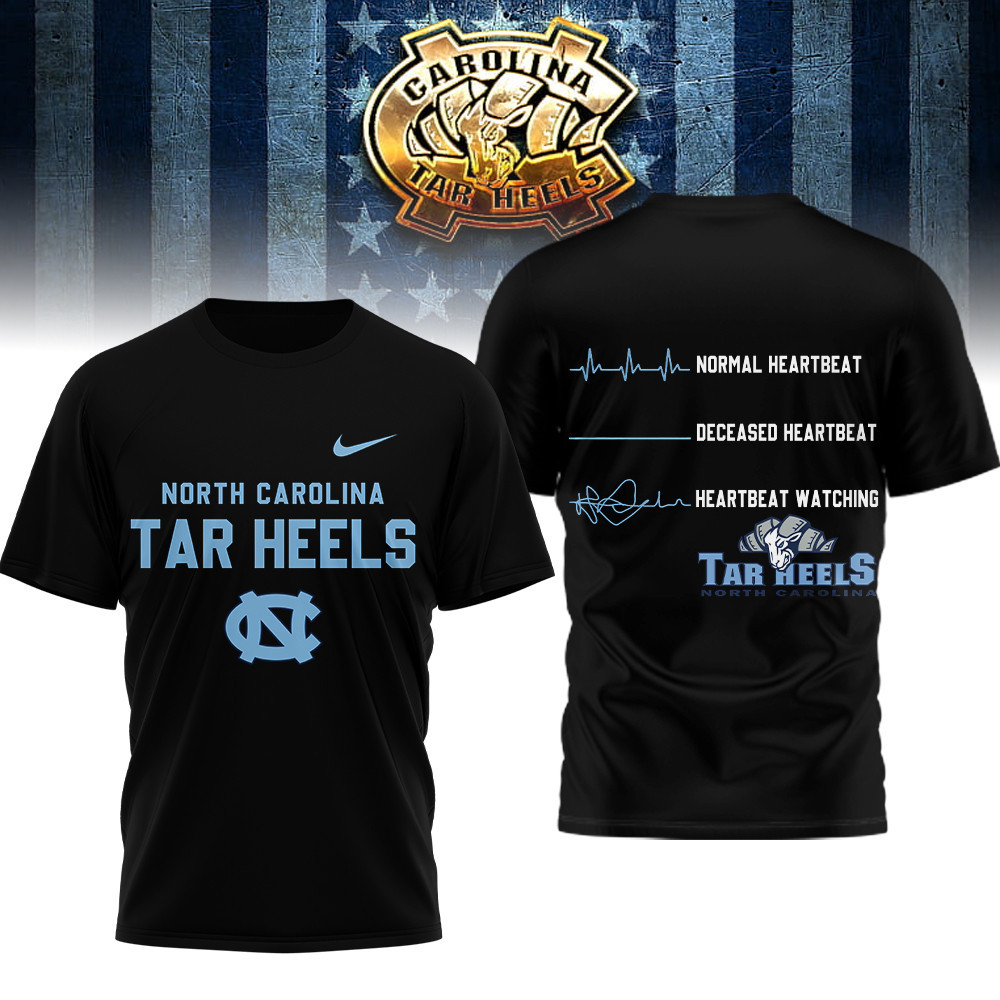 North Carolina Tar Heels , Premium Ncaa Heartbeat Of True Fan 3D Shirt Hi