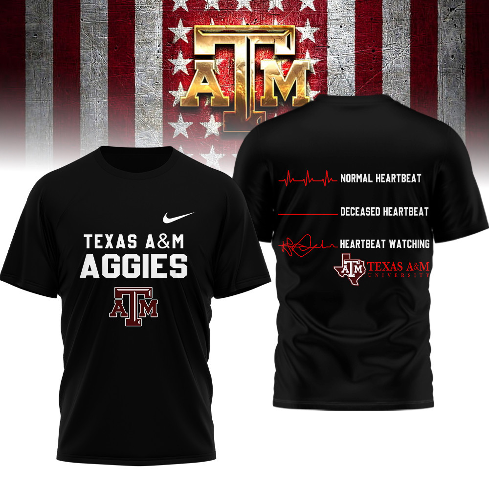 Texas A&M Aggies , Premium Ncaa Heartbeat Of True Fan 3D Shirt Hi