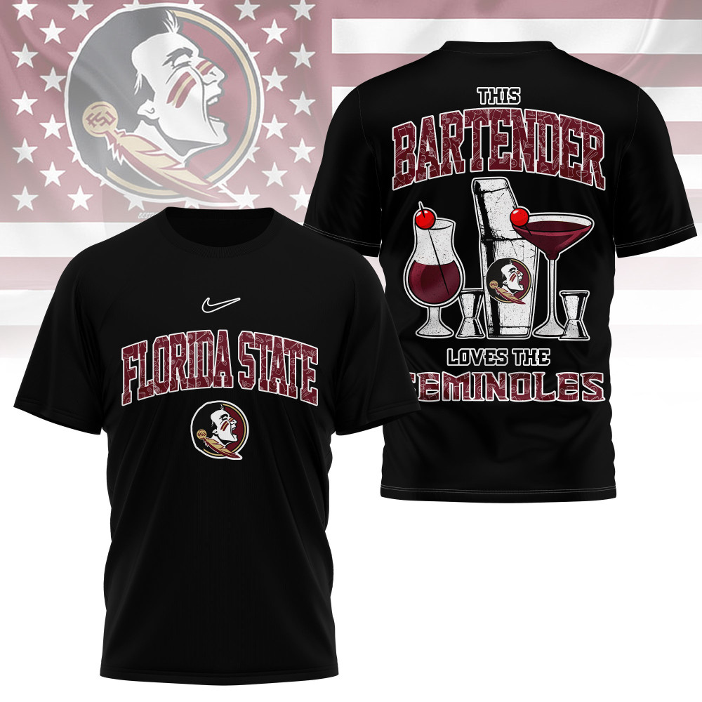 Florida State Seminoles , Premium Ncaa Bartender Fan 3D Shirt Ny