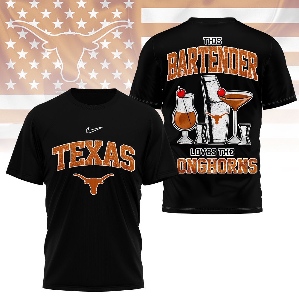 Texas Longhorns , Premium Ncaa Bartender Fan 3D Shirt Ny