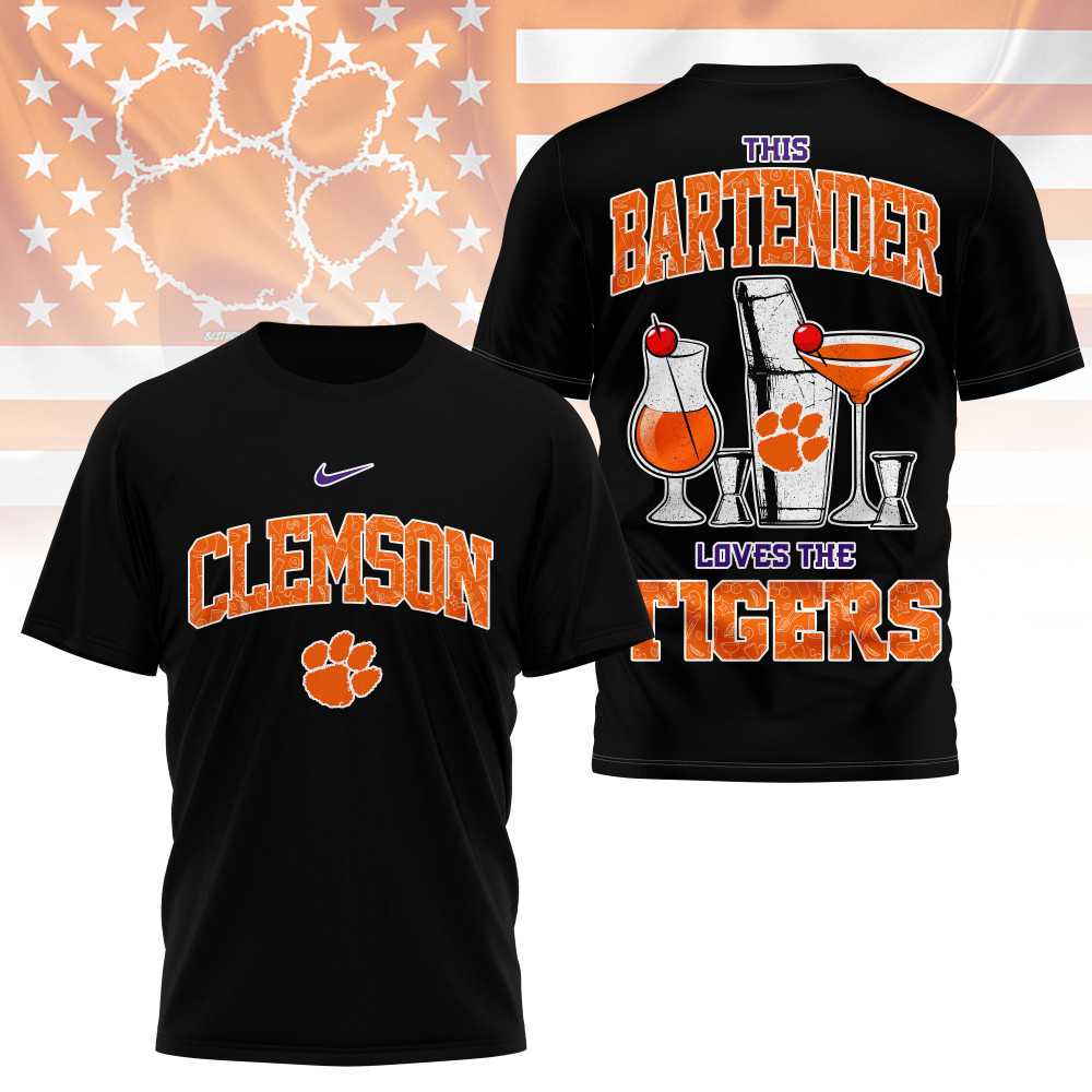 Clemson Tigers , Premium Ncaa Bartender Fan 3D Shirt Ny