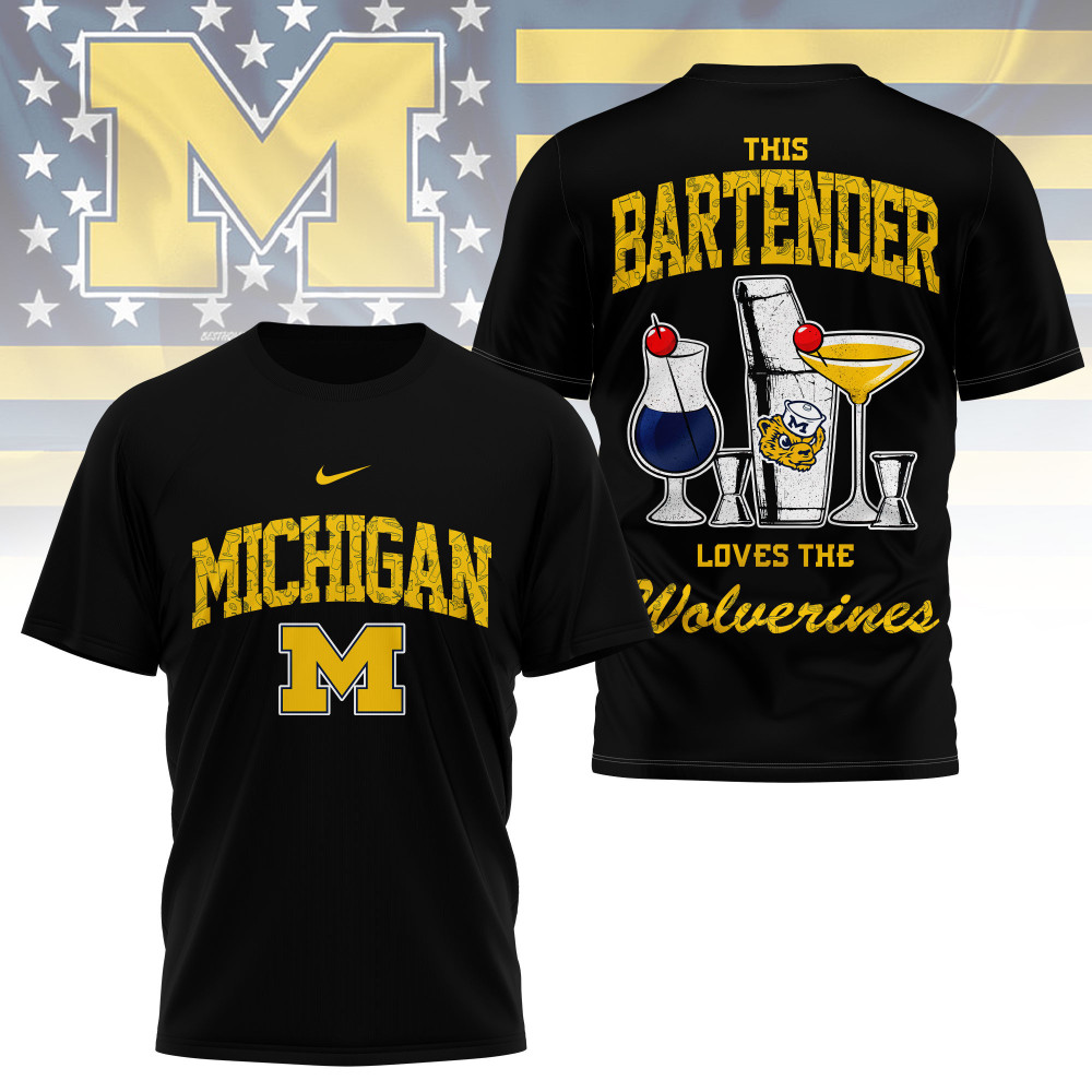 Michigan Wolverines , Premium Ncaa Bartender Fan 3D Shirt Ny