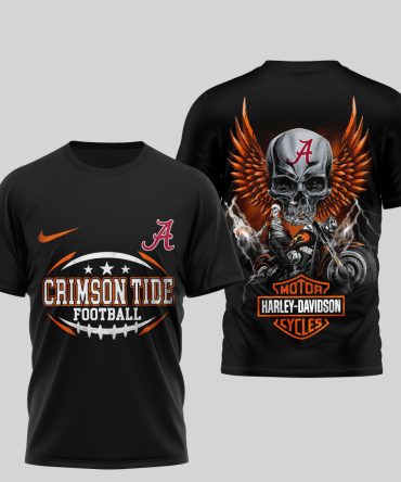 Alabama Crimson Tide , Premium Ncaa Harley Davidson 3D Shirt Td