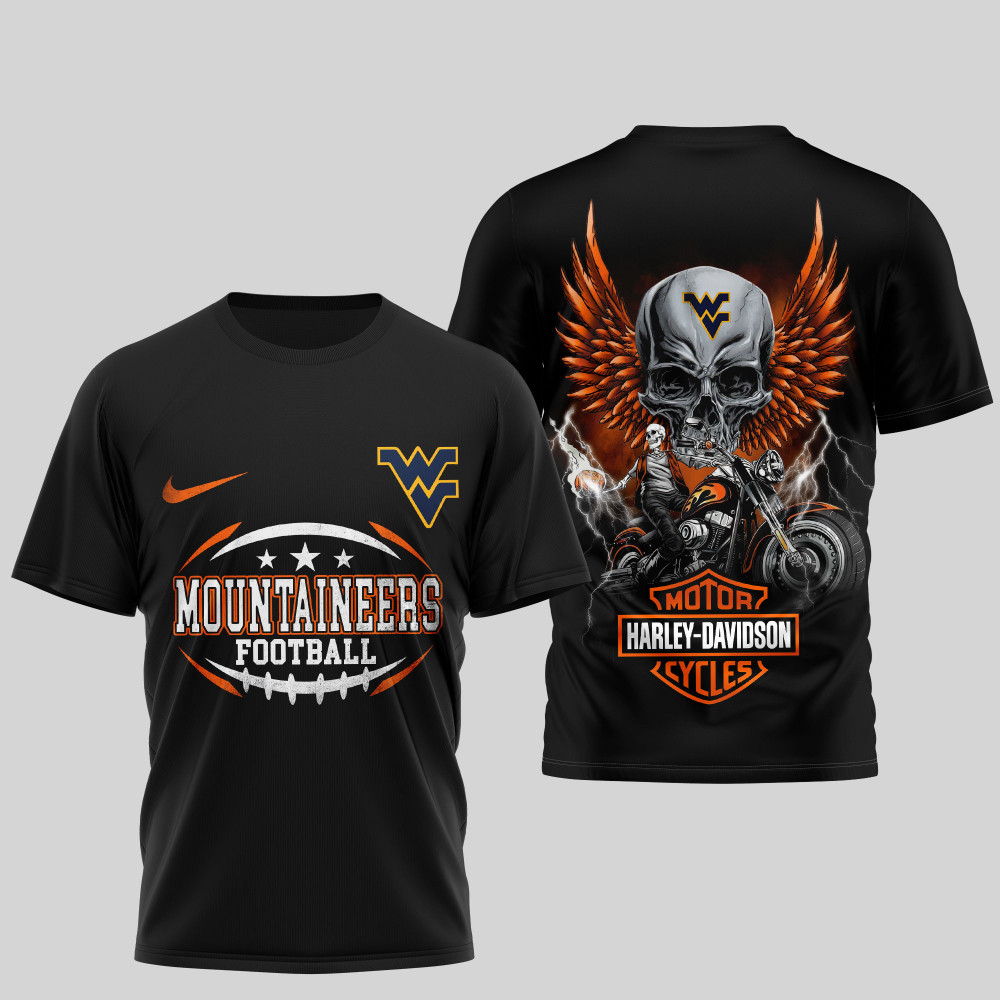 West Virginia Mountaineers , Premium Ncaa Harley Davidson 3D Shirt Td