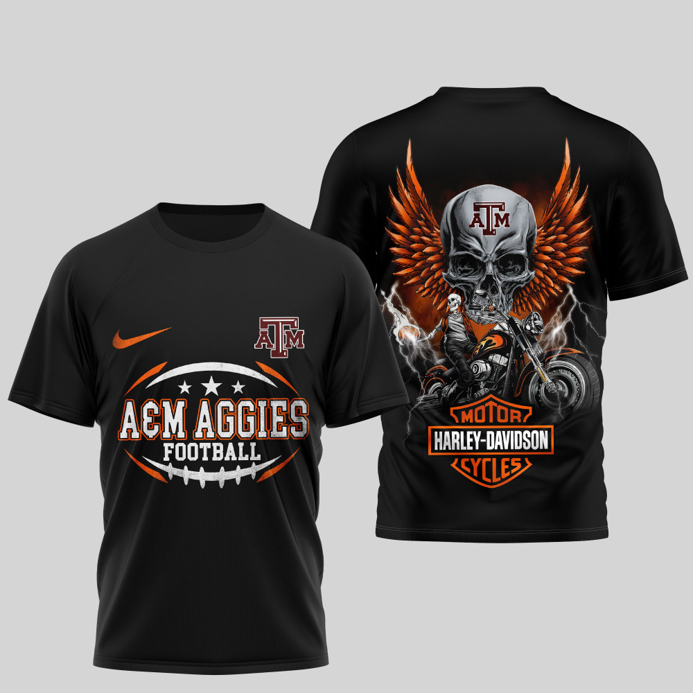 Texas A&M Aggies , Premium Ncaa Harley Davidson 3D Shirt Td