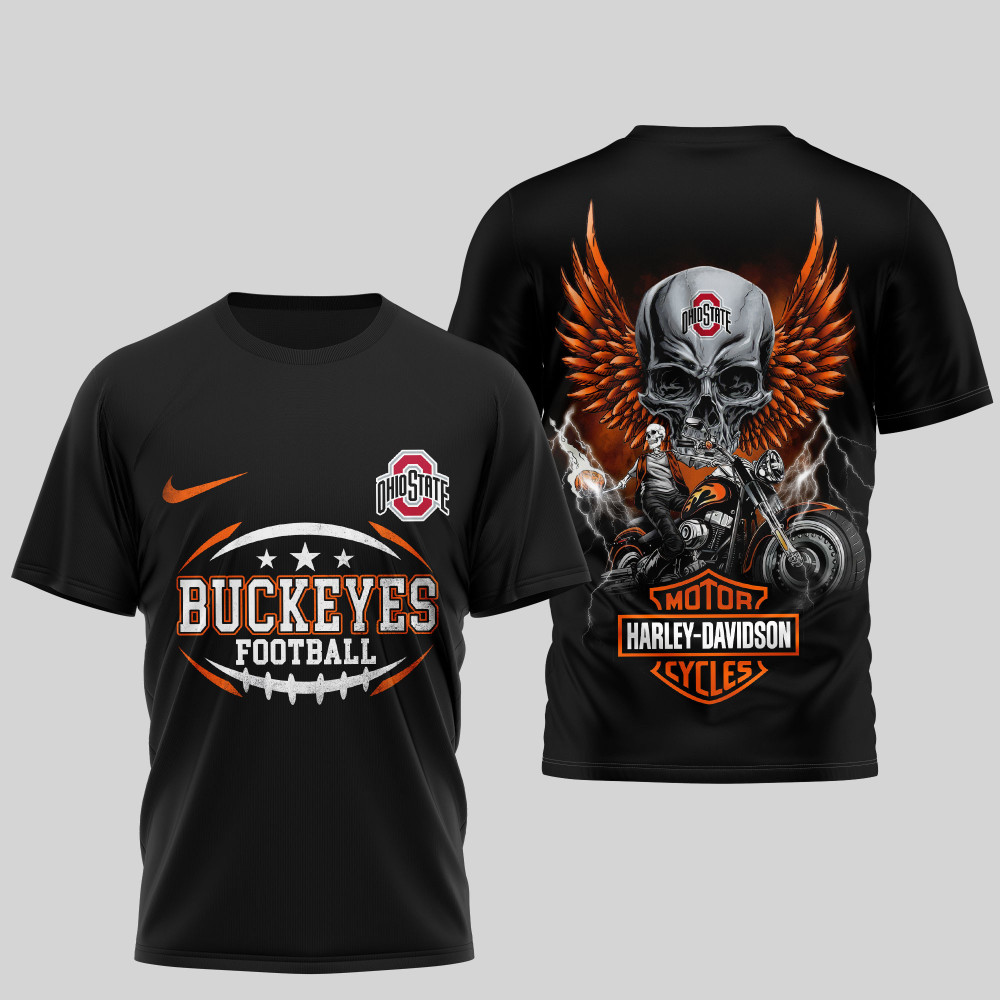 Ohio State Buckeyes , Premium Ncaa Harley Davidson 3D Shirt Td