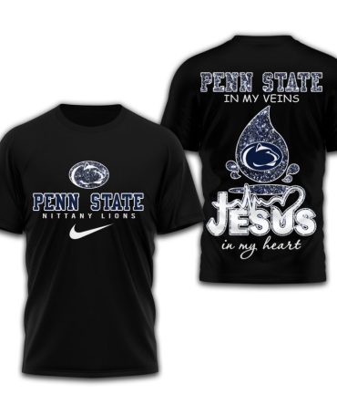 Penn State Nittany Lions , Premium Jesus In My Heart 3D Shirt Td