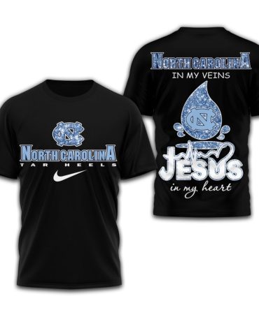 North Carolina Tar Heels , Premium Jesus In My Heart 3D Shirt Td