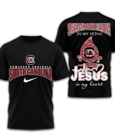 South Carolina Gamecocks , Premium Jesus In My Heart 3D Shirt Td