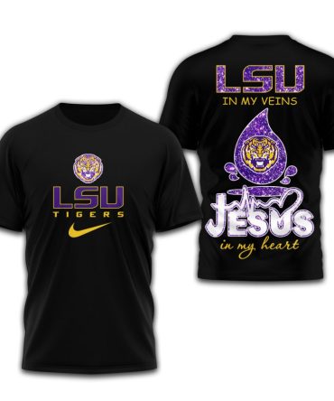 Lsu Tigers , Premium Jesus In My Heart 3D Shirt Td