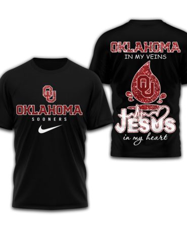 Oklahoma Sooners , Premium Jesus In My Heart 3D Shirt Td
