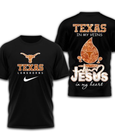 Texas Longhorns , Premium Jesus In My Heart 3D Shirt Td