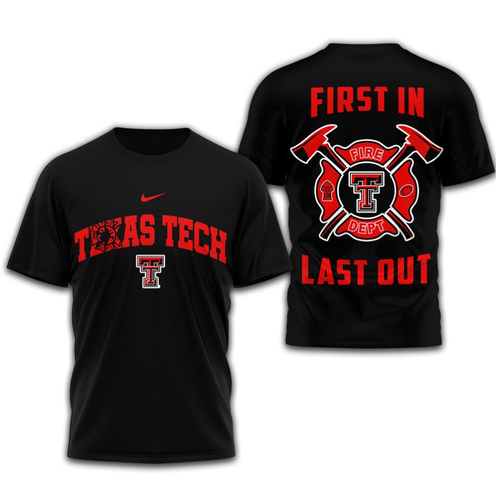 Texas Tech Red Raiders , Premium Fire Dept 3D Shirt Td