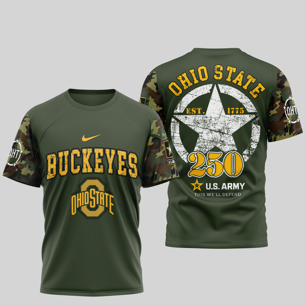 Ohio State Buckeyes , Premium U.S.Army 3D Shirt Td