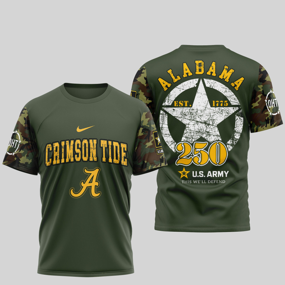 Alabama Crimson Tide , Premium U.S.Army 3D Shirt Td