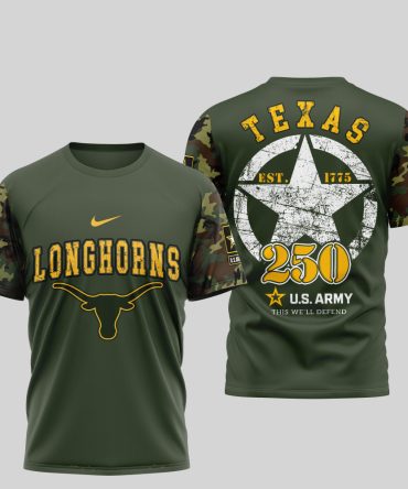 Texas Longhorns , Premium U.S.Army 3D Shirt Td