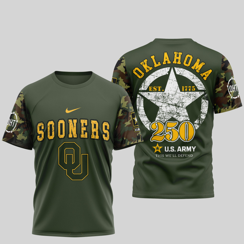 Oklahoma Sooners , Premium U.S.Army 3D Shirt Td