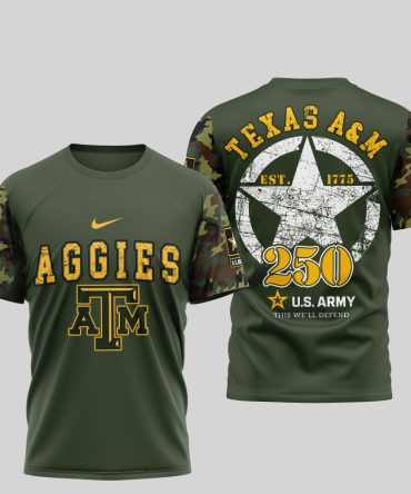 Texas A&M Aggies , Premium U.S.Army 3D Shirt Td