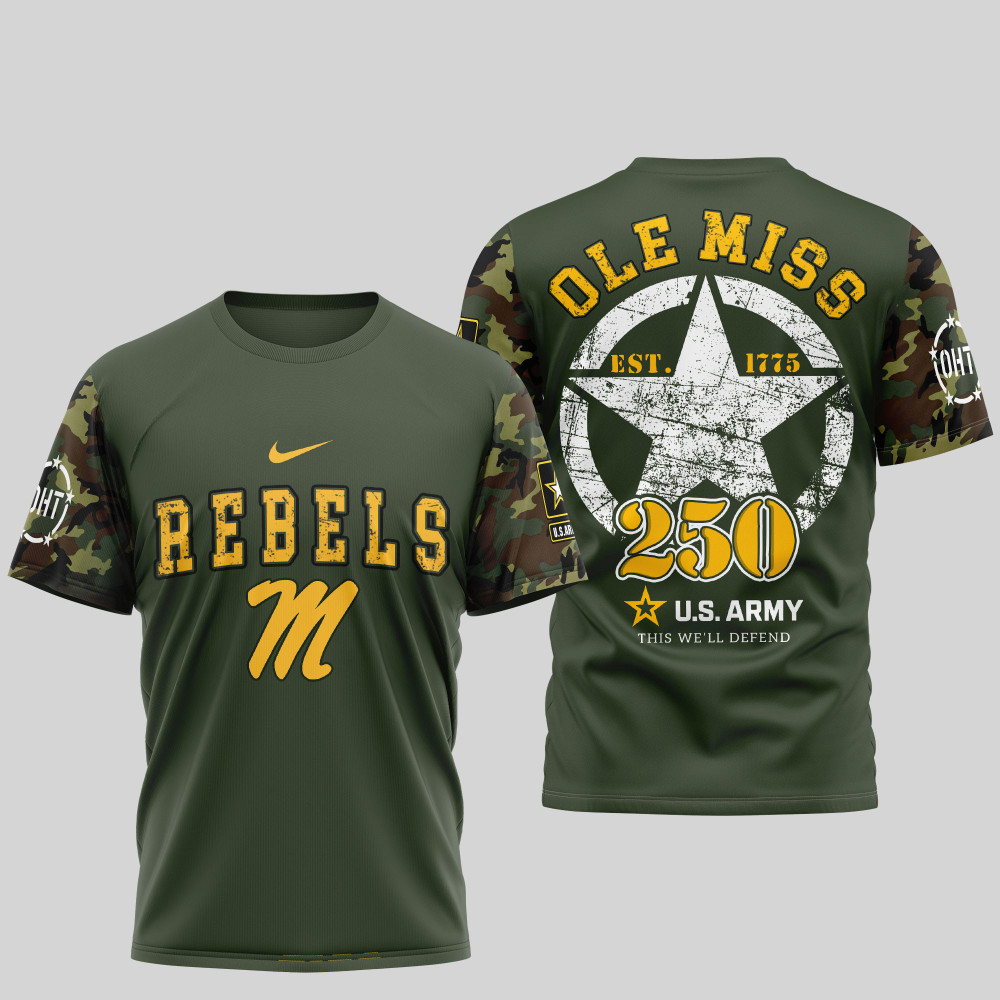 Ole Miss Rebels , Premium U.S.Army 3D Shirt Td