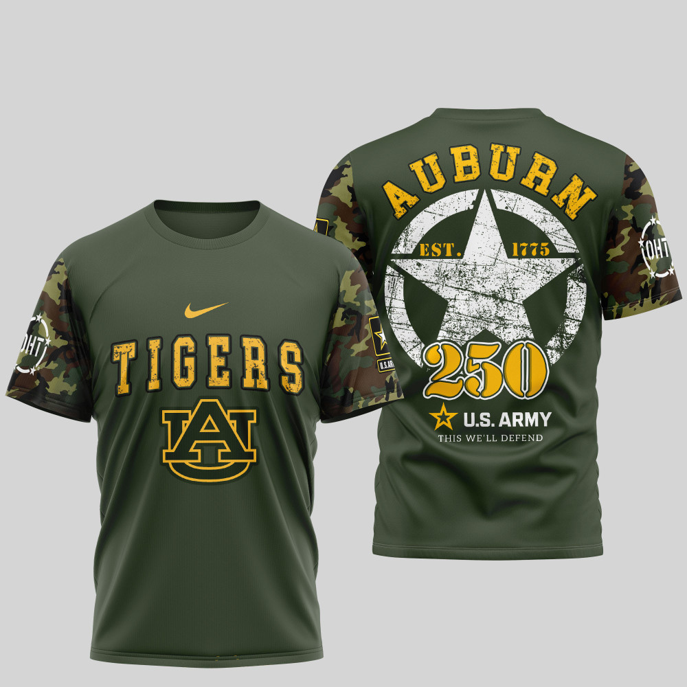 Auburn Tigers , Premium U.S.Army 3D Shirt Td