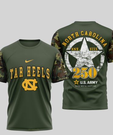 North Carolina Tar Heels , Premium U.S.Army 3D Shirt Td