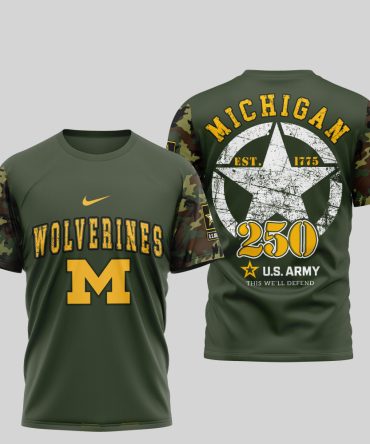 Michigan Wolverines , Premium U.S.Army 3D Shirt Td