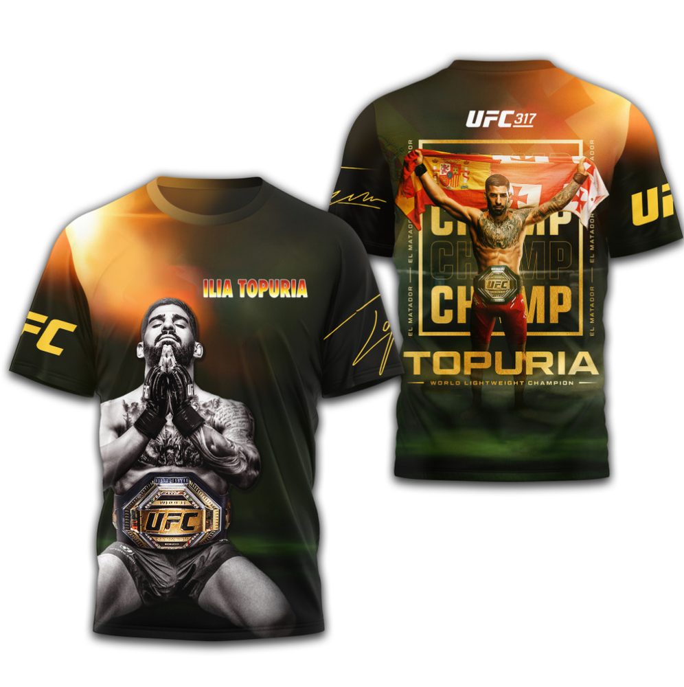 Ilia Topuria , Premium Ufc Lightweight Champions 3D Shirt Td