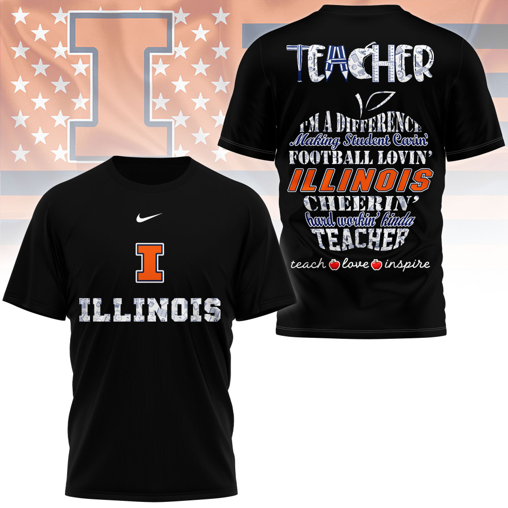 Illinois Fighting Illini , Premium Teacher Pride 3D Shirt Ny
