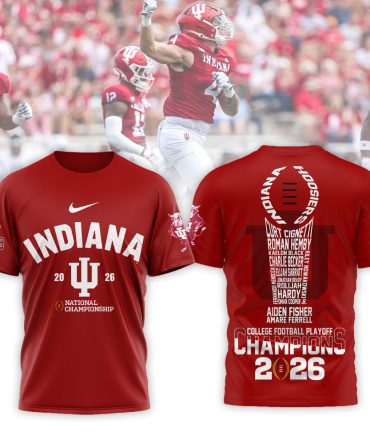 Indiana Hoosiers , Premium Ncaa 2026 Cfp National Champions 3D T-Shirt Mm