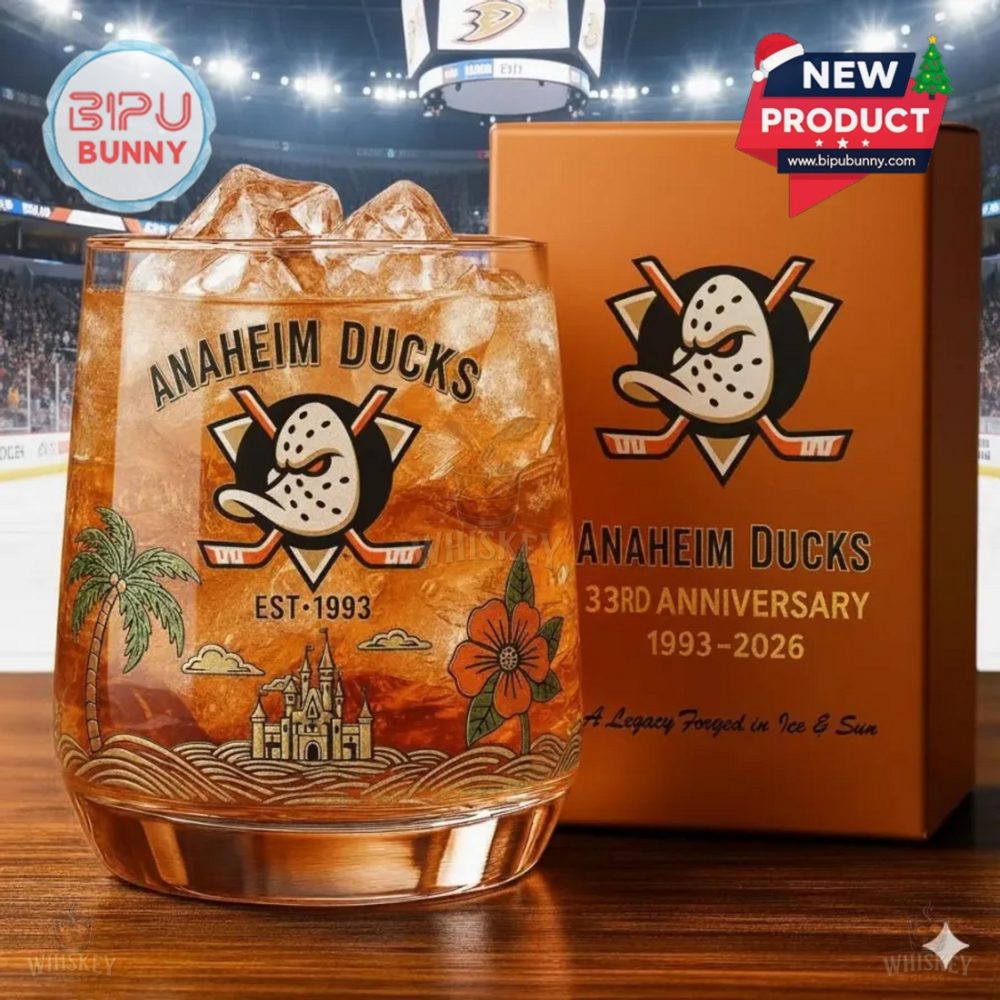 Anaheim Ducks 33Rd Anniversary Whisky Glass