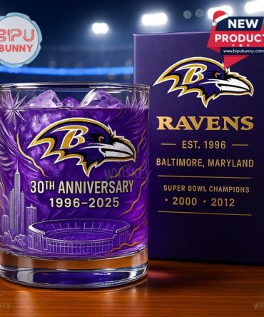 Baltimore Ravens 30Th Anniversary Whiskey Glass