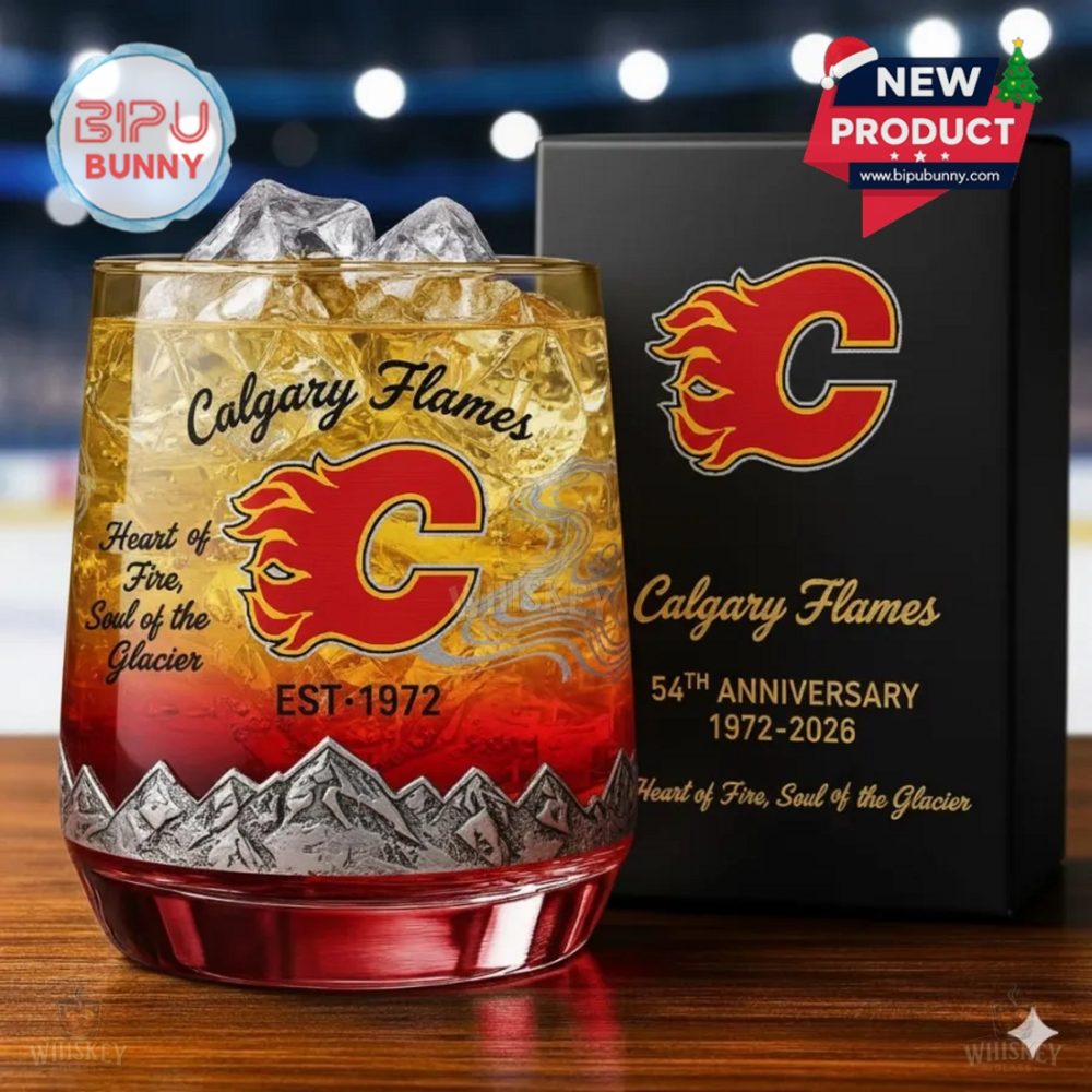 Calgary Flames 54Th Anniversary Whiskey Glass