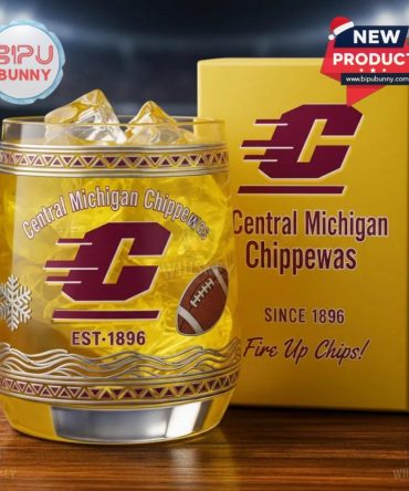 Central Michigan Chippewas Whiskey Glass
