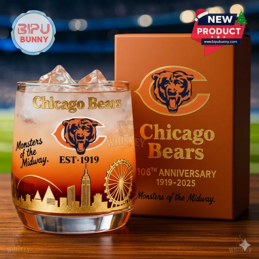Chicago Bears 106Th Anniversary Whiskey Glass