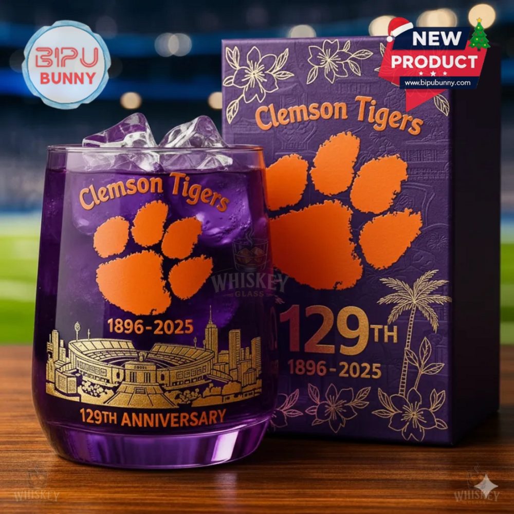 Clemson Tigers 129Th Anniversary Whiskey Glass