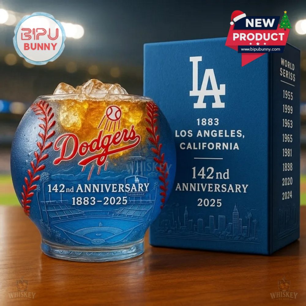 Dodgers 142Nd Anniversary Whiskey Glass