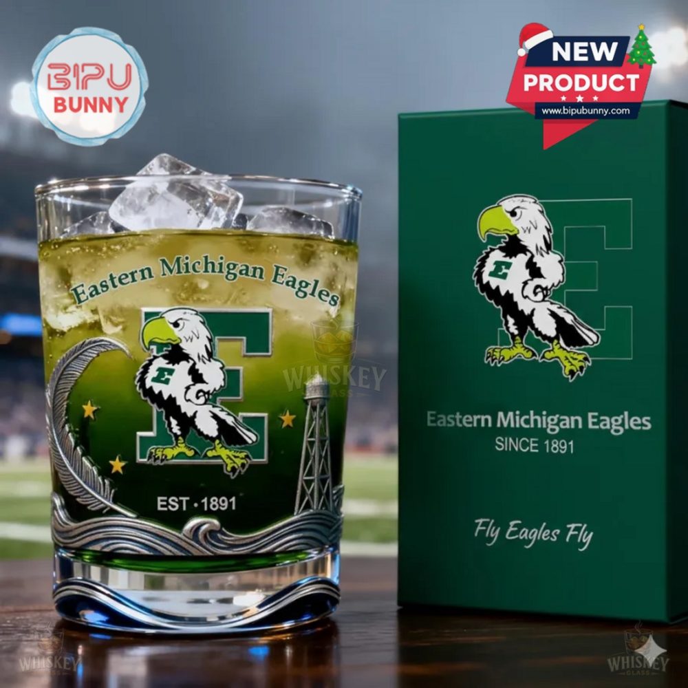 Eastern Michigan Eagles Whiskey Glass