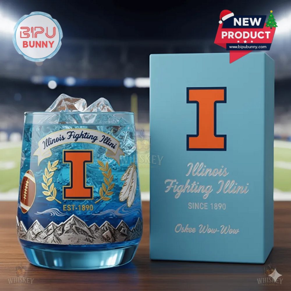 Illinois Fighting Illini Whiskey Glass