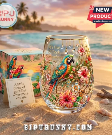 Jimmy Buffett Tropical Parrot Wine Glass