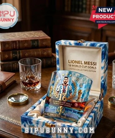Lionel Messi 16 World Cup Crystal Whiskey Glass