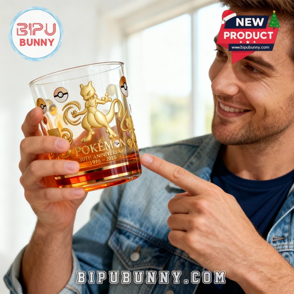 Mewtwo Pokemon 30Th Anniversary Whiskey Glass