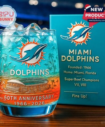 Miami Dolphins 60Th Anniversary Whiskey Glass