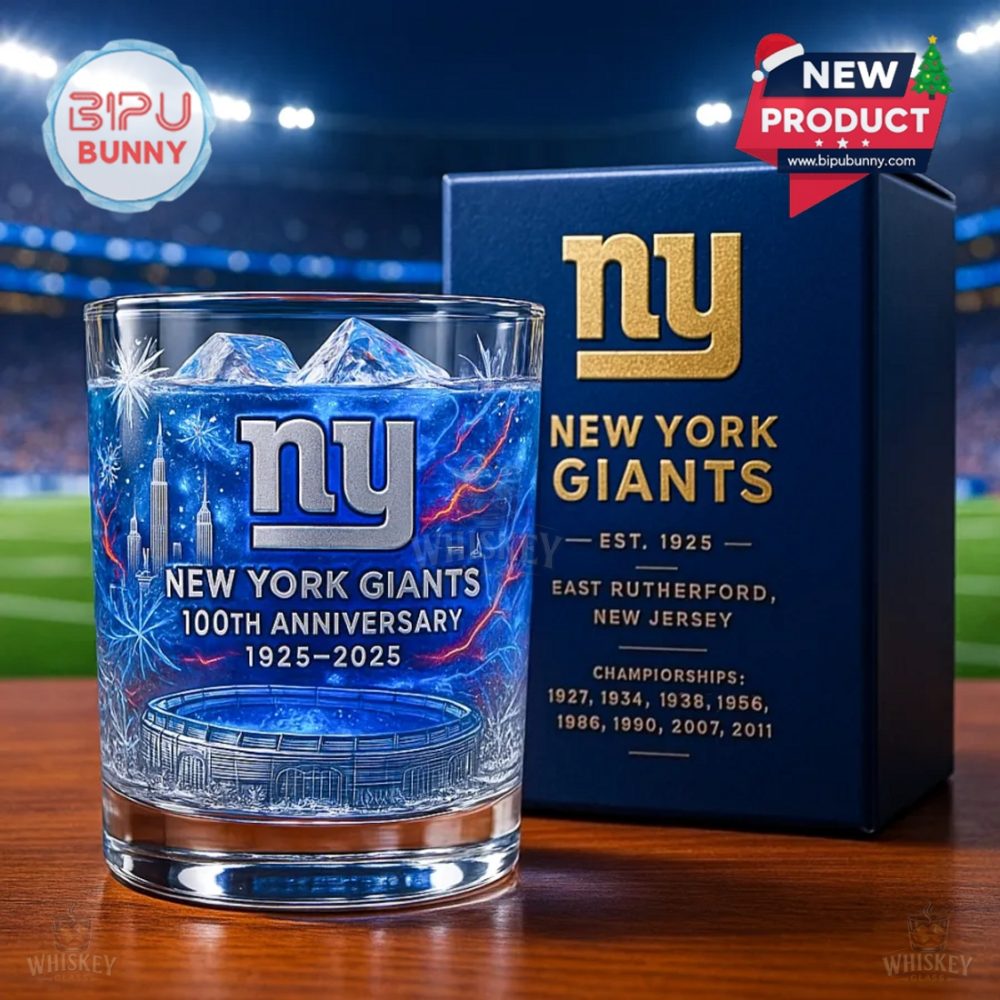 New York Giants 100Th Anniversary Whiskey Glass