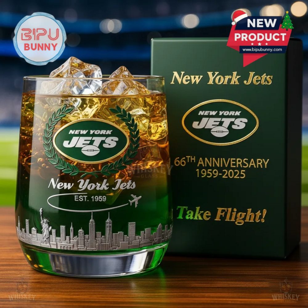 New York Jets 66Th Anniversary Whiskey Glass